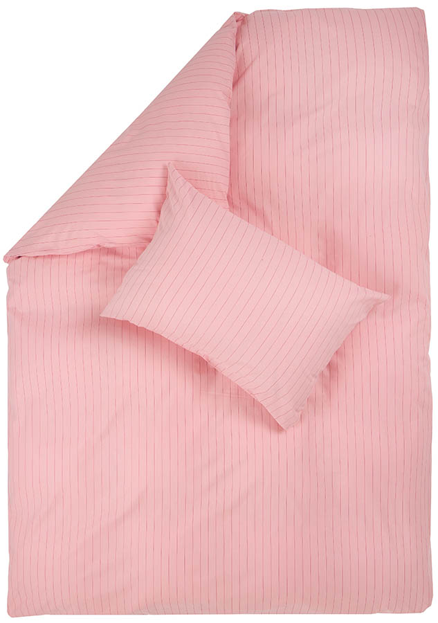 Pinny bomullsengesett 140x200 rosa