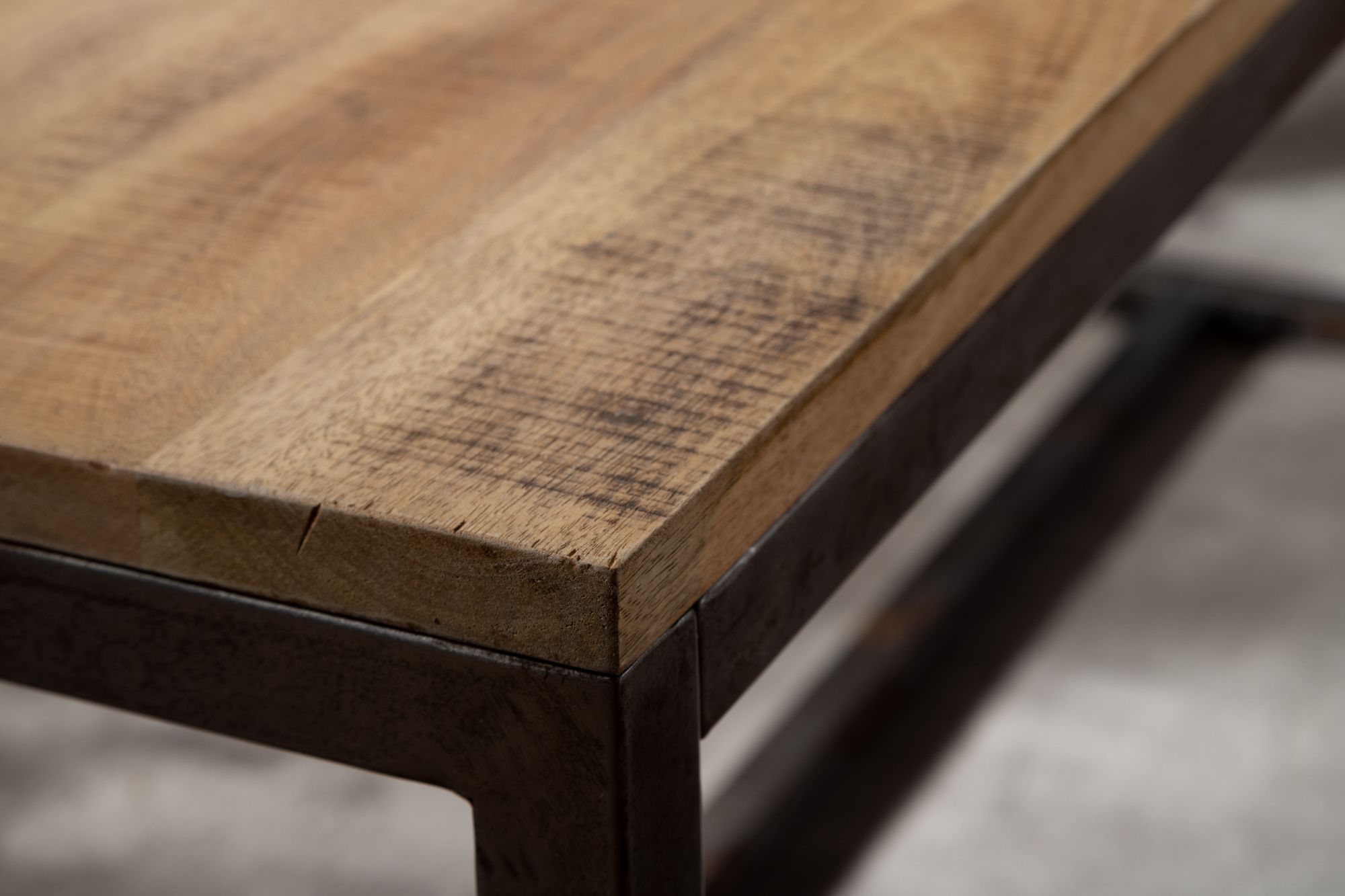 FineBuy Esszimmertisch 120 x 60cm Massivholz / Metall Esstisch Küchentisch Klein