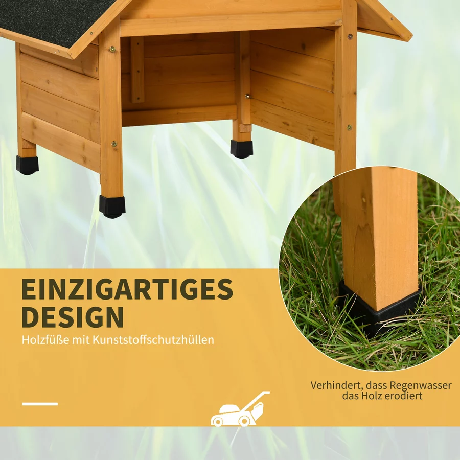 Outsunny Holzgarage für Mähroboter gelb