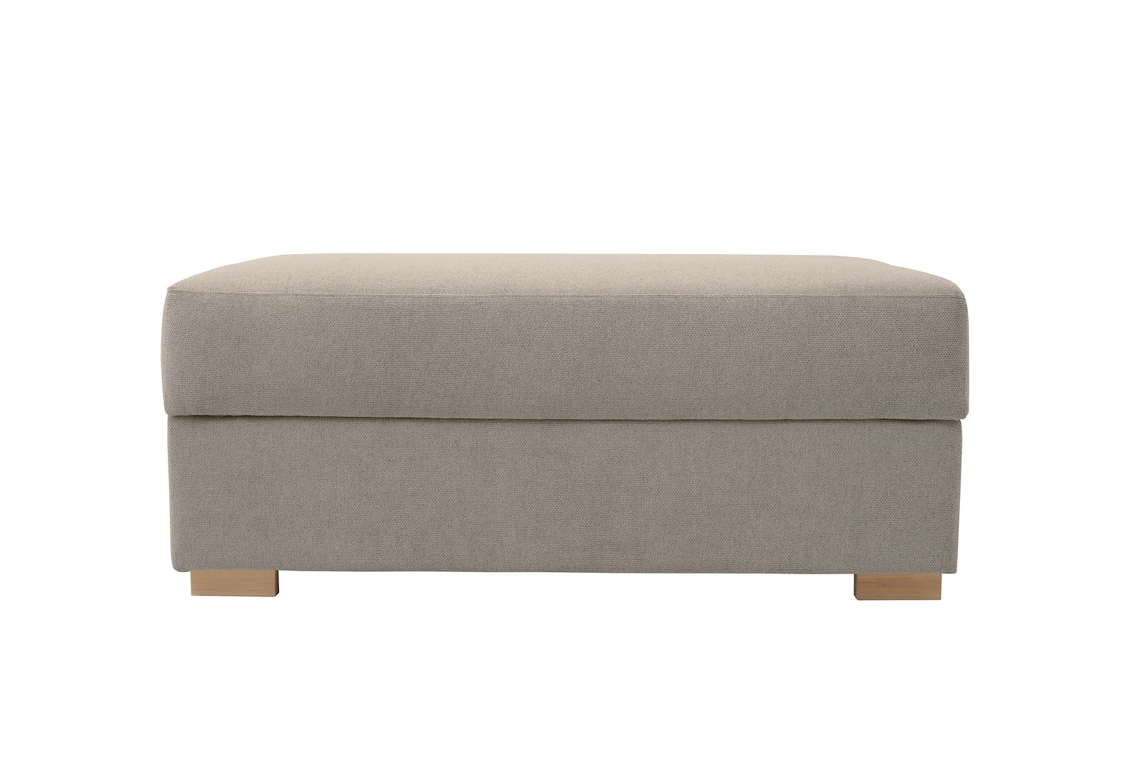 Modern Living pall Med oppbevaring. Tekstil Brooklyn 9 Cappuccino og ben 1 hvitvasket eik