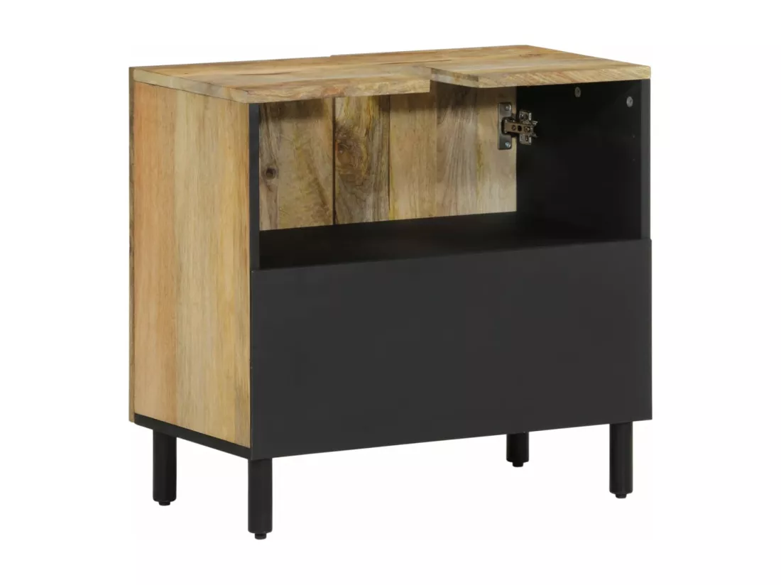 Ensemble de meubles salle de bain 2 pcs bois de manguier massif