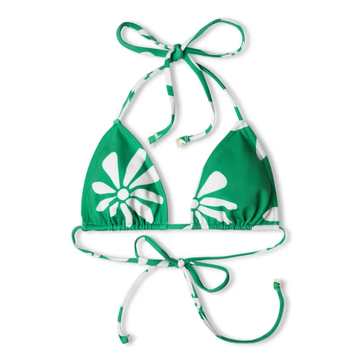Zulu & Zephyr Haut de Maillot Fleuri Reversible | Vert