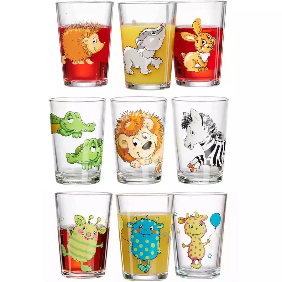 Ritzenhoff & Breker GmbH & Co. KG Kindergläser WaldZooMonster 205 ml 9er Set bunt