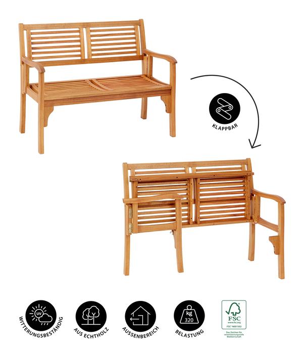 Dehner Klappbank Douglas, 2-Sitzer
