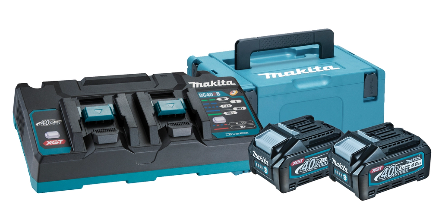 Makita 191U00-8 40V XGT Li-Ion accu starterset (2x 4.0Ah)   duolader in Mbox