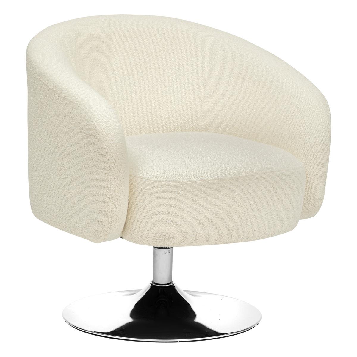FAUTEUIL PIVOTANT BOUCLETTE EDITH BLANC