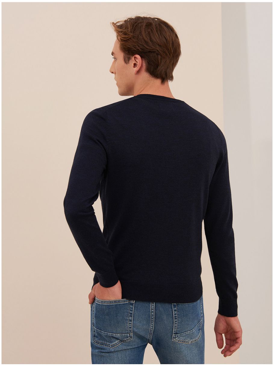 Pull col rond en laine mérinos