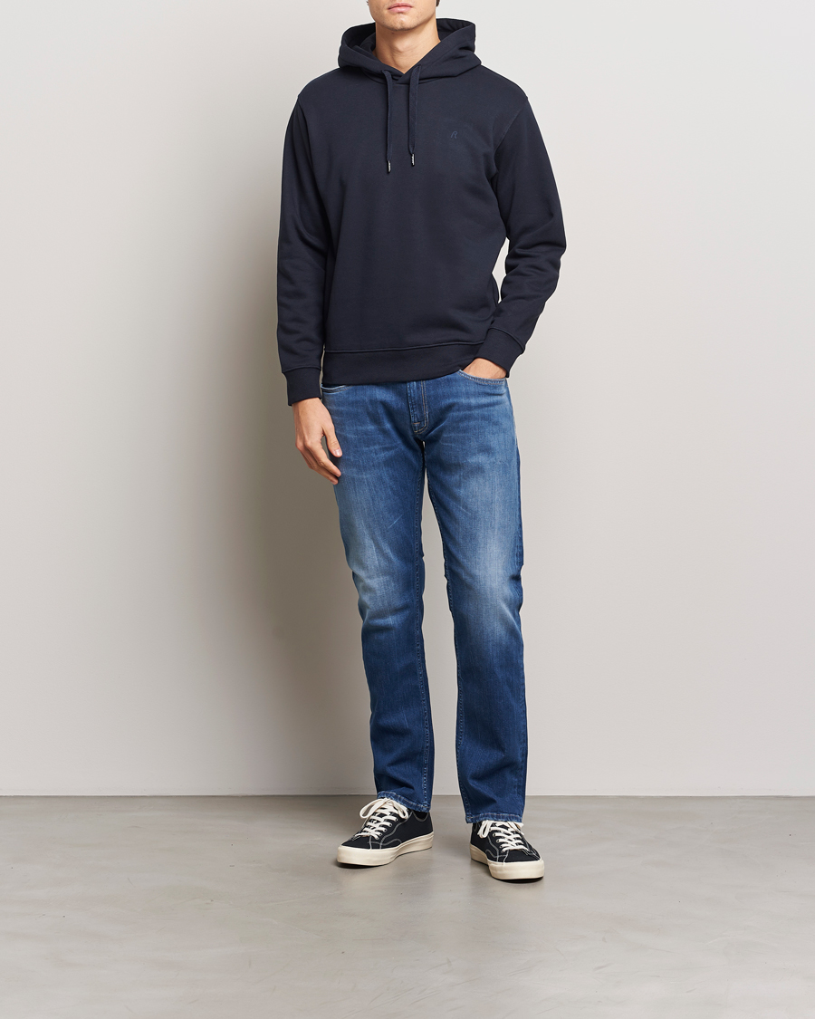 Replay Tonal Logo Hoodie Navy