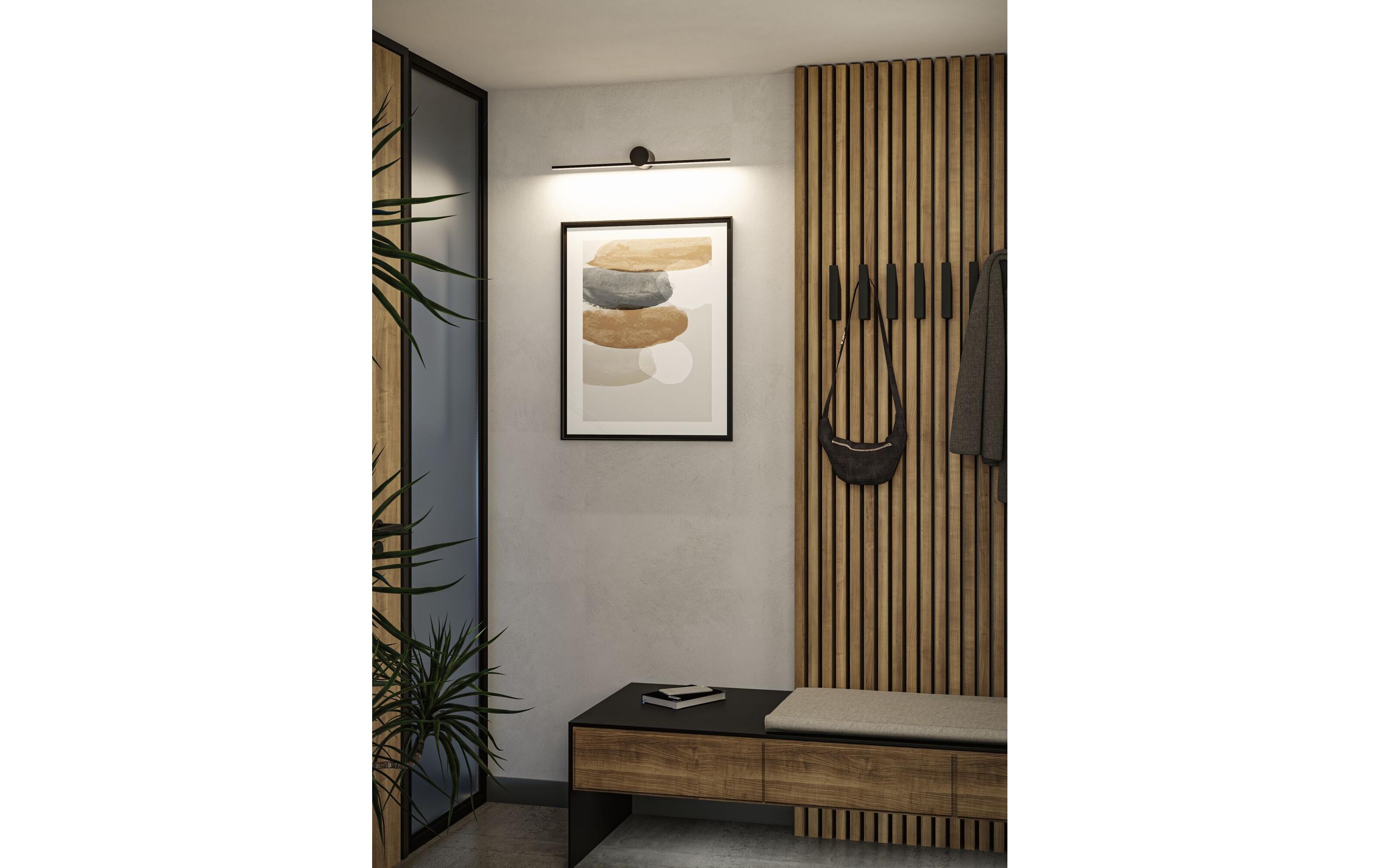Spiegelleuchte LED Sava 5W SchwarzSpiegelrohrleuchte mit Schutzart IP44