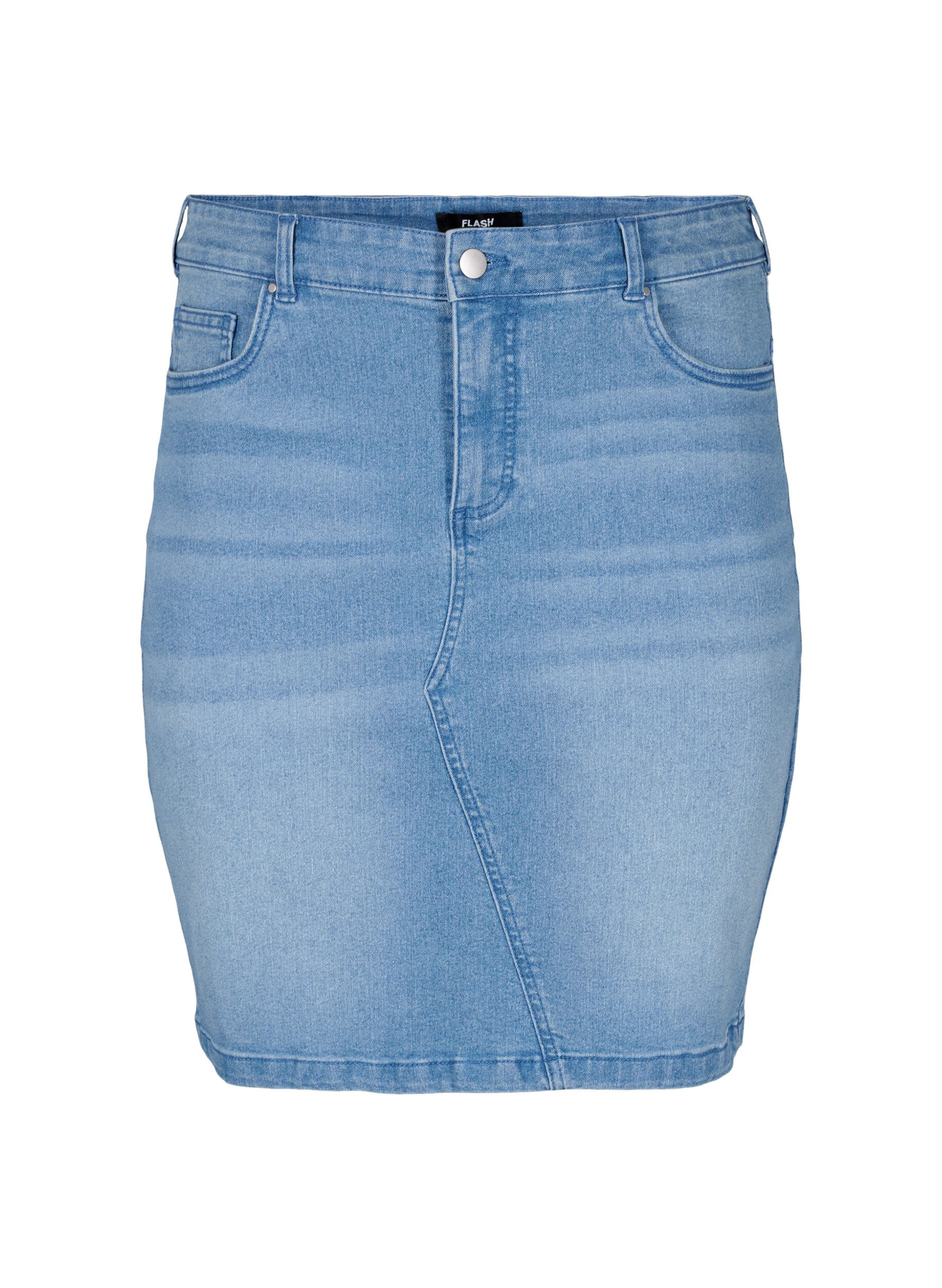 FLASH - Tætsiddende denim nederdel