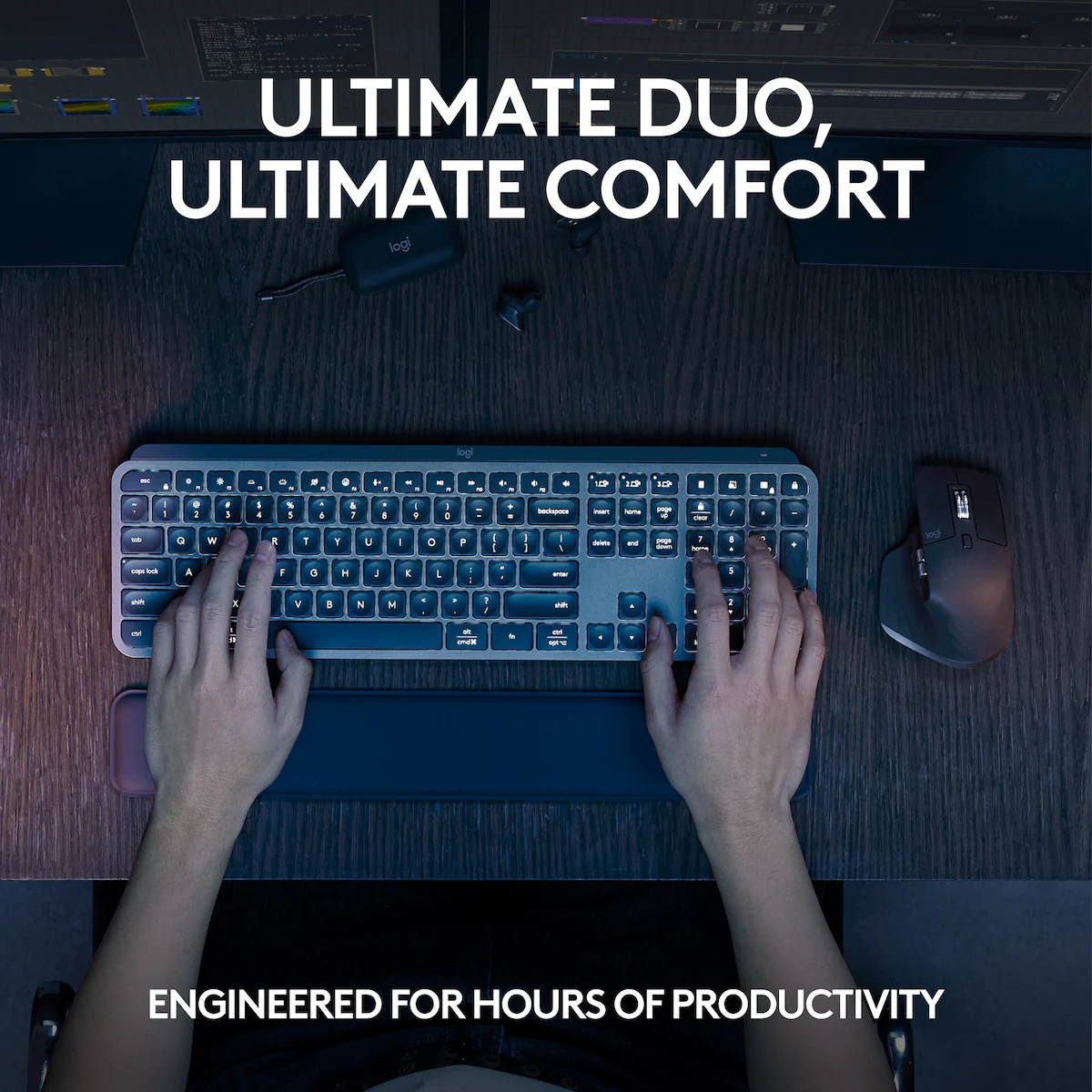 Logitech MX Keys S pakke med trådløs mus og tastatur (grafitt)
