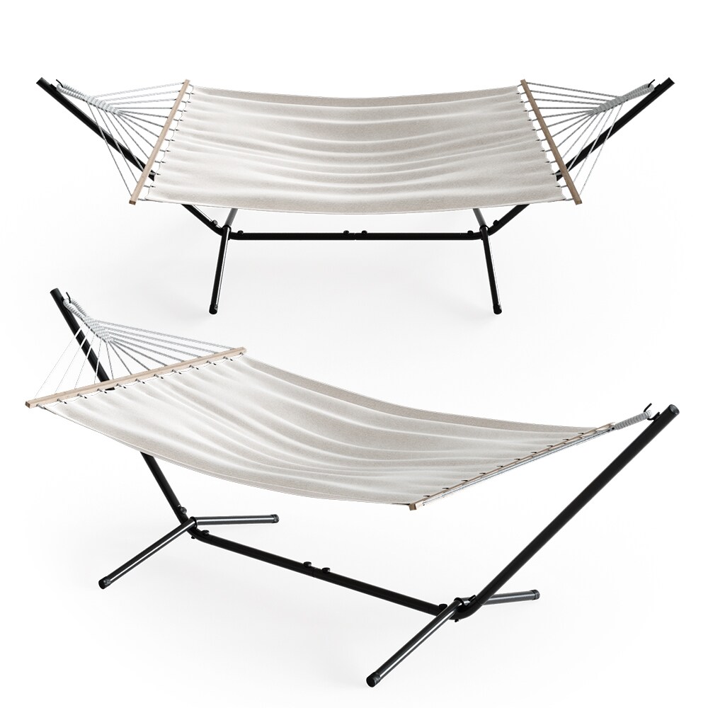 Hängemattengestell Hängematte mit Gestell 350cm weiß Metallgestell Sonnenliege