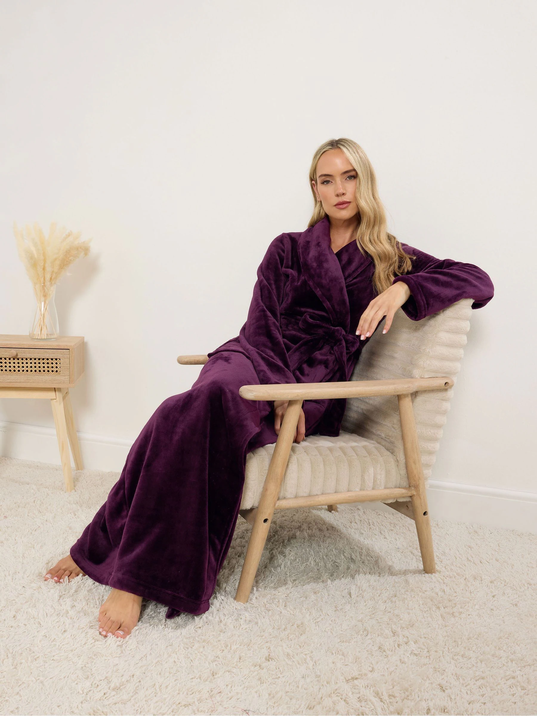 Rood - Long Tall Sally Super Luxe Shawl Maxi Robe