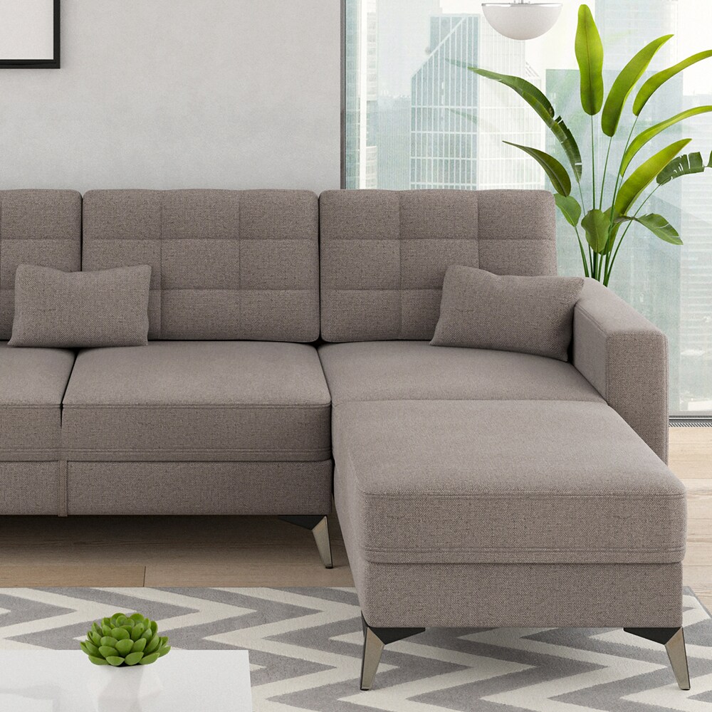 VitaliSpa Ecksofa Schlafsofa Boxspringsofa York Schlaffunktion Bettkasten braun