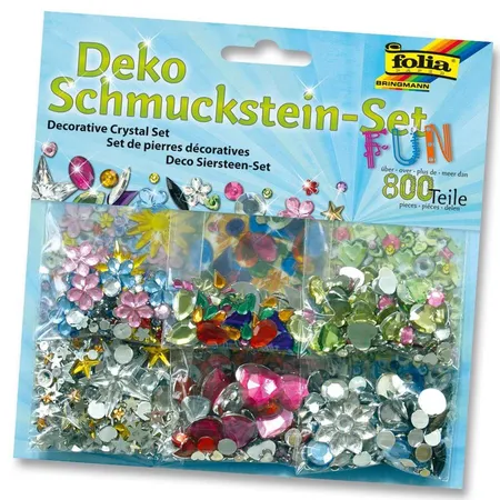 Folia Schmucksteine Set Fun, über 800 Teile, sortiert