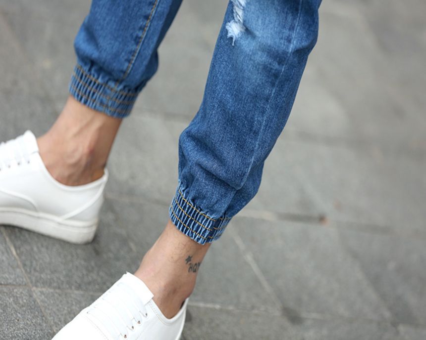 Wewewow - Versleten Slim-Fit Jeans