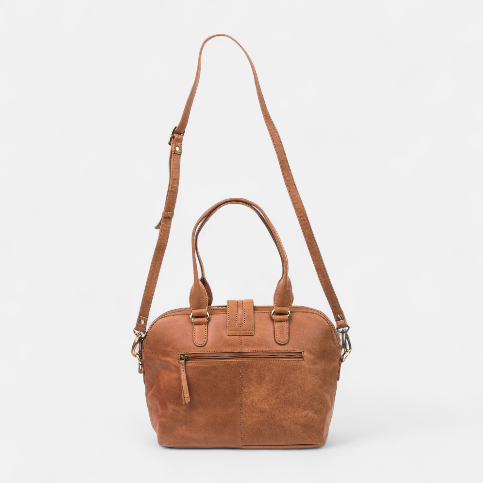 Sac à main en cuir cognac