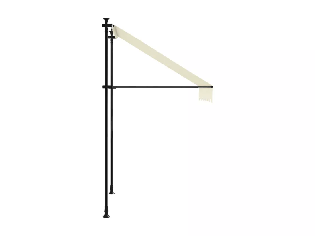Auvent rétractable crème 150x150 m tissu et acier