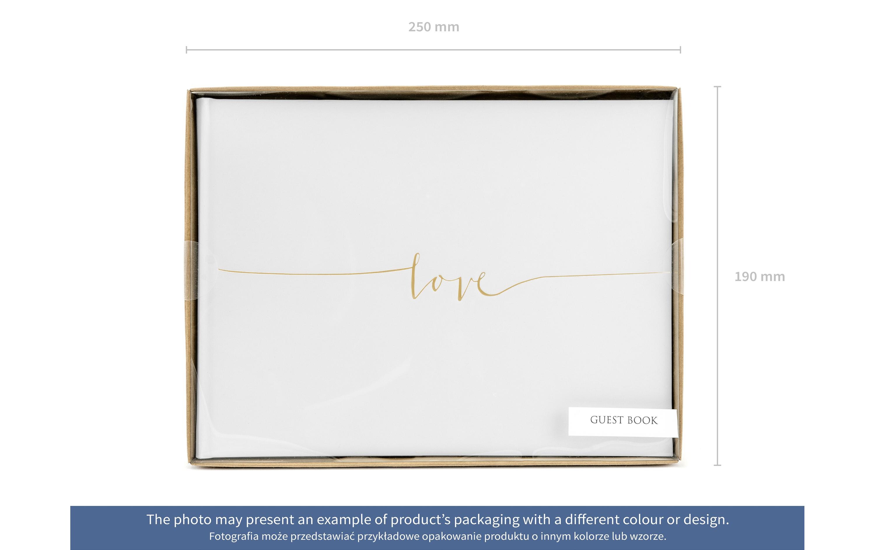 Gästebuch Love 24 x 18.5 cm, Weiss/GoldGuest Book für die schönsten Erinnerungen an die Hochzeit, das Brautpaar, die Gäste und die Feier