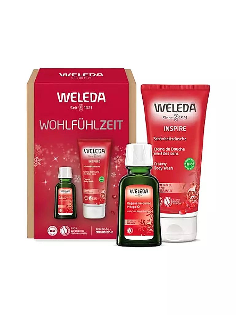 WELEDA Geschenkset - WOHLFÜHLZEIT - Geschenkset Schönheitsdusche Granatapfel & Regenerierendes Pflege-Öl 200ml / 50ml keine Farbe