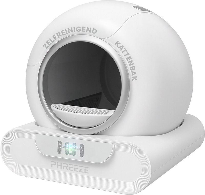 Phreeze Automatische Kattenbak - Zelfreinigende Kattenbak met App - Elektrische Kattenbak met Geurverwijdering & Weegschaal