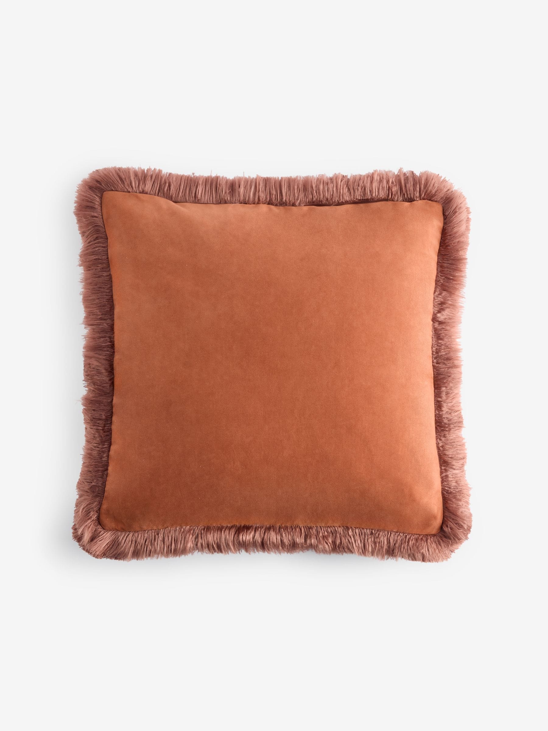 Chunky Fringe Velvet Chenille Reversible Cushion