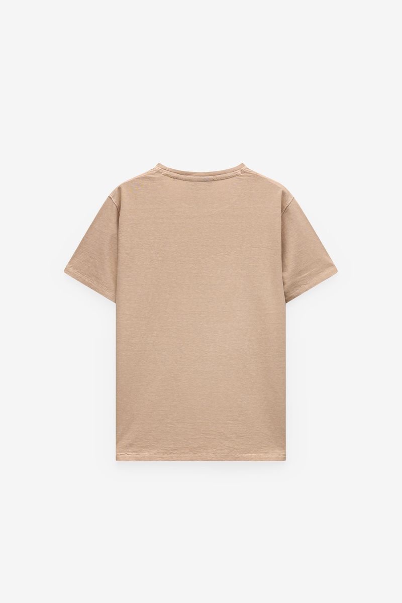T-SHIRT EM ALGODÃO E LINHO