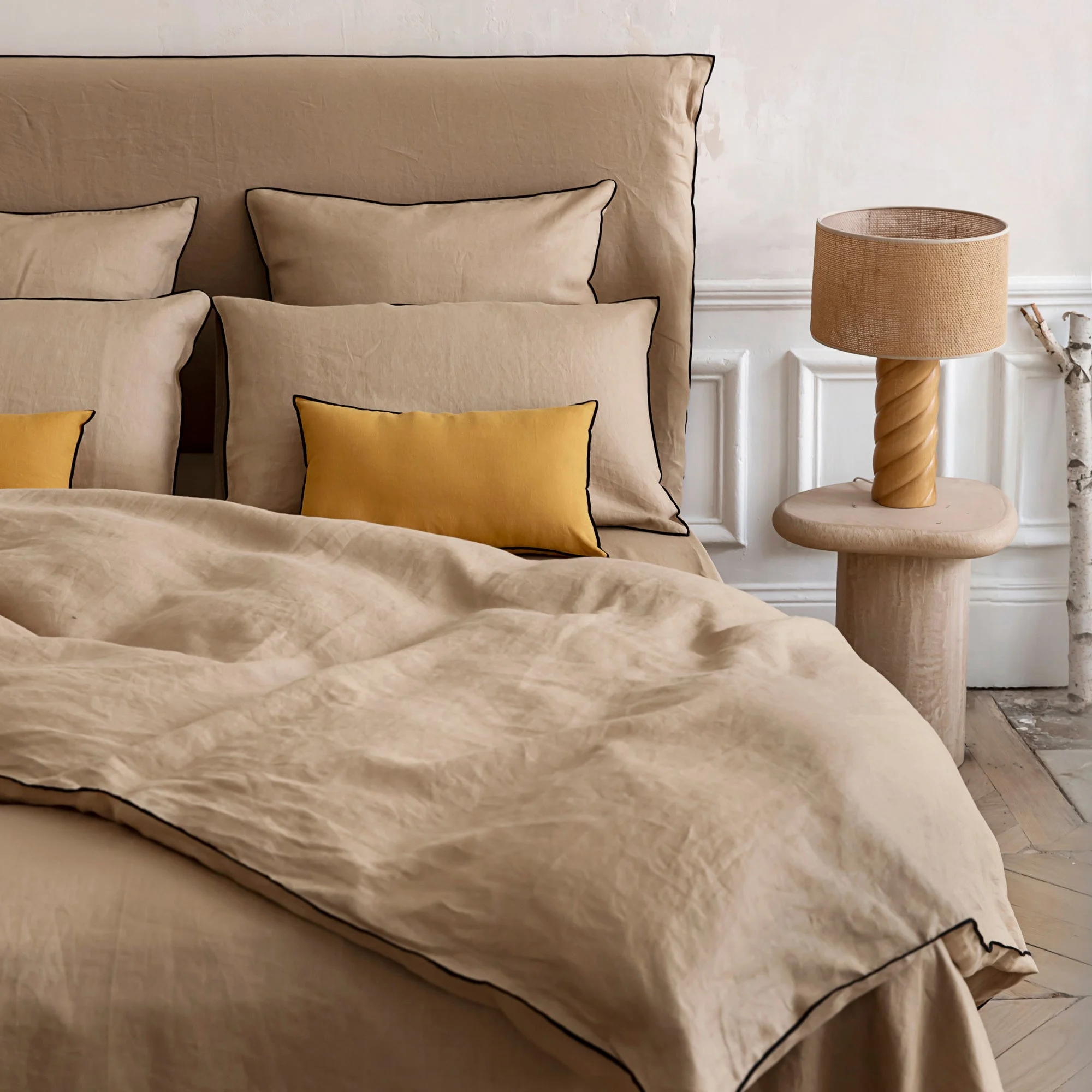 CARLINA - Lot de 2 taies d'oreiller | Beige