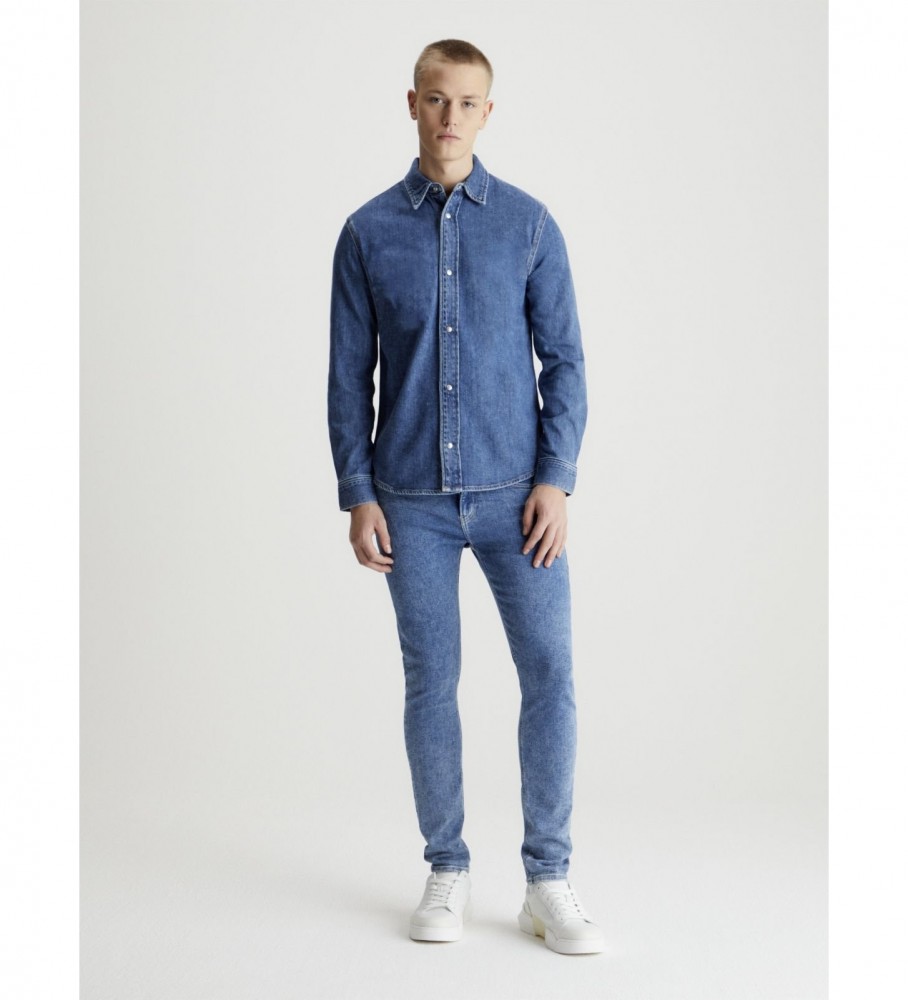Camisa jeans slim azul da Calvin Klein