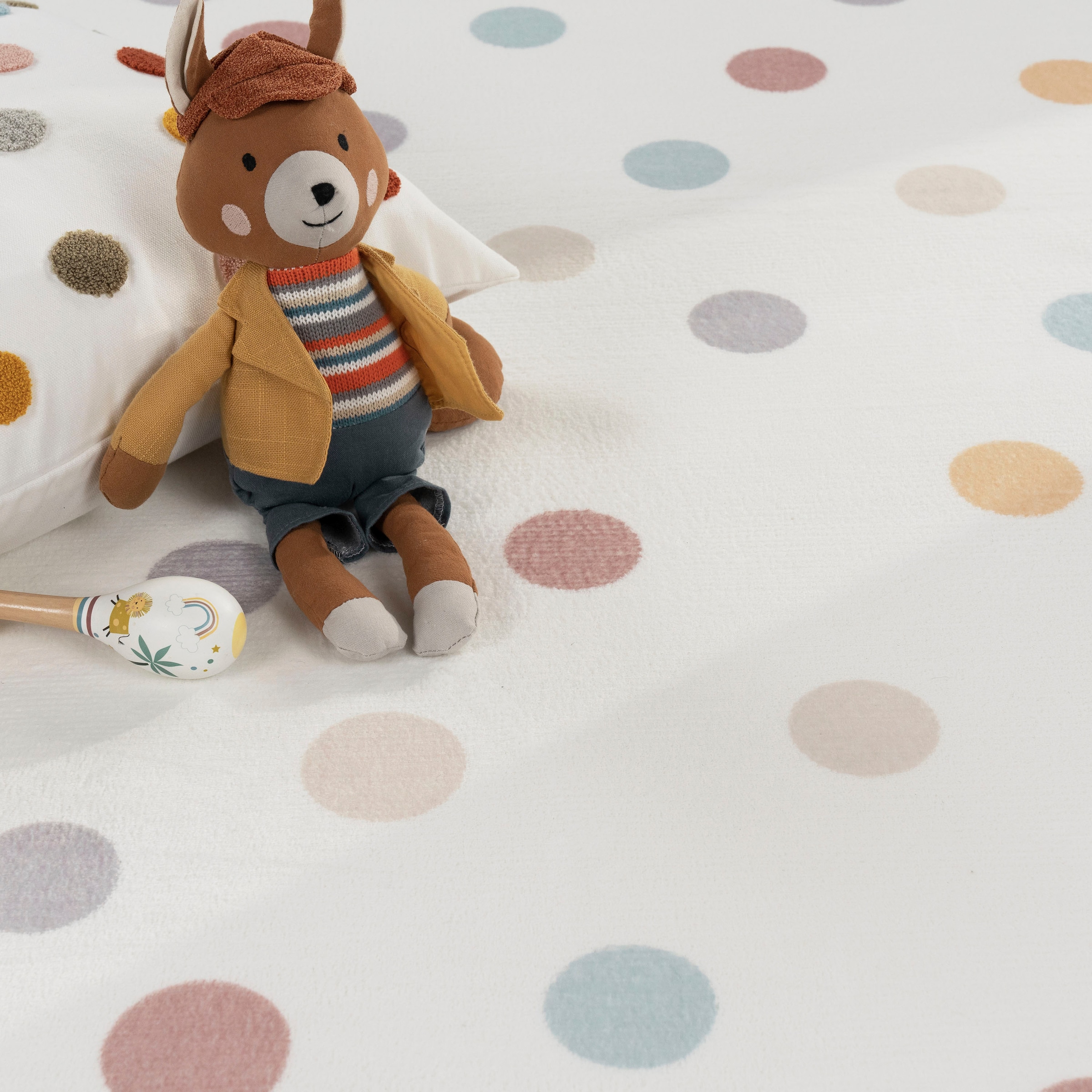 Paco Home Kinderteppich »Emilia 351« rechteckig 24 mm Höhe Kurzflor, gepunktet, sehr weicher Flor