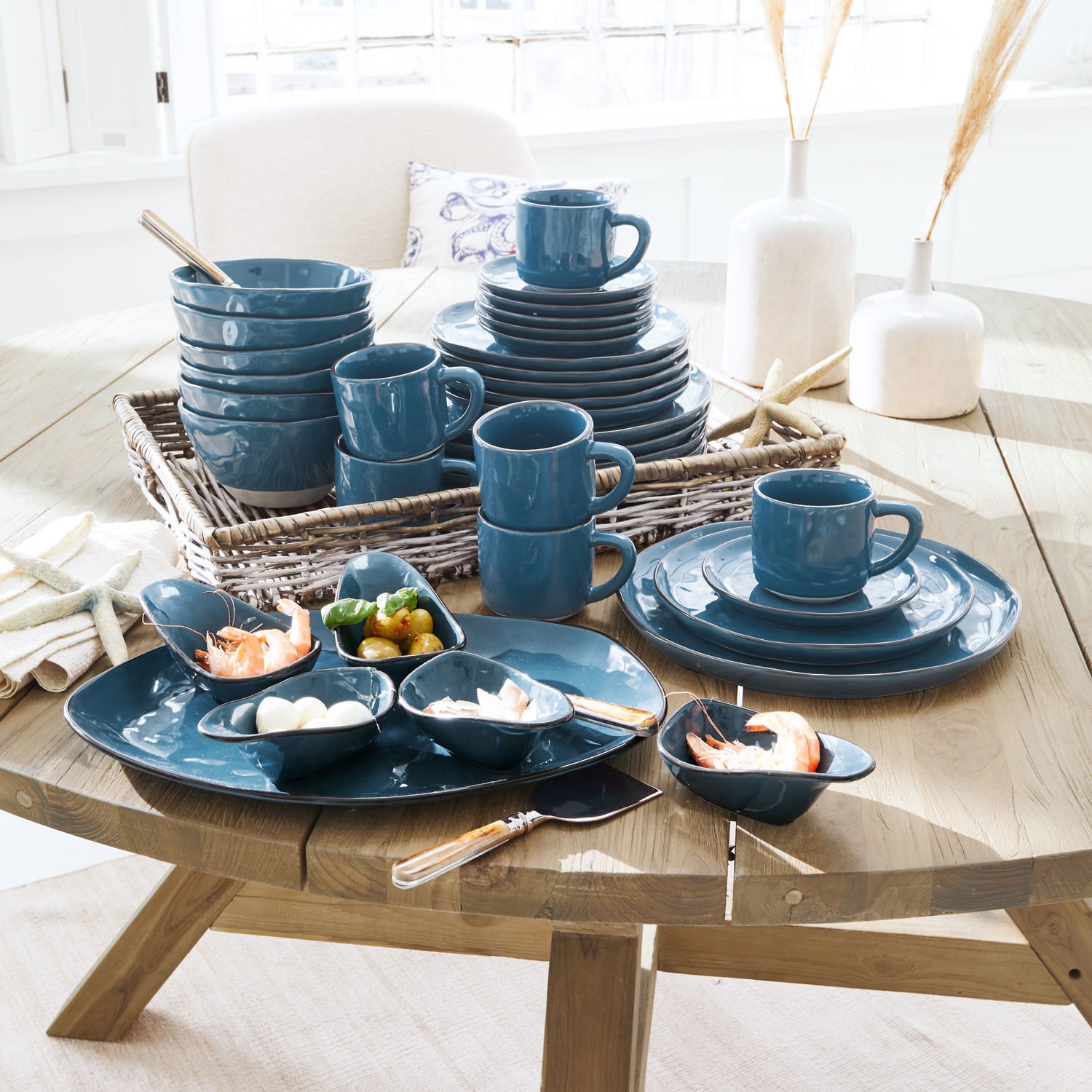 Geschirr 30er Set Biarré blau