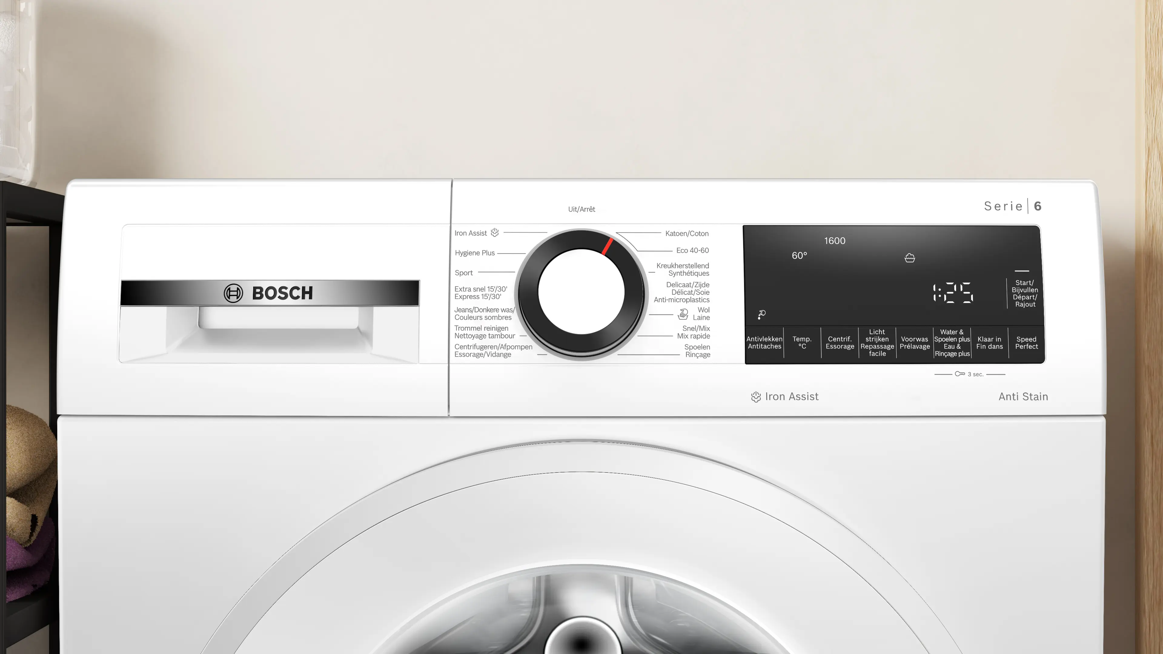 Serie 6 Wasmachine, voorlader 9 kg max. 1600 rpm