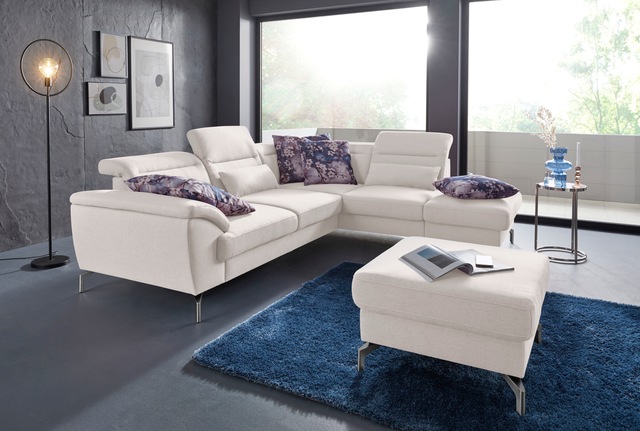 sit&more Hocker »Percy« Fusshöhe 15cm, wahlweise mit unterschiedlichen Fussfarben
