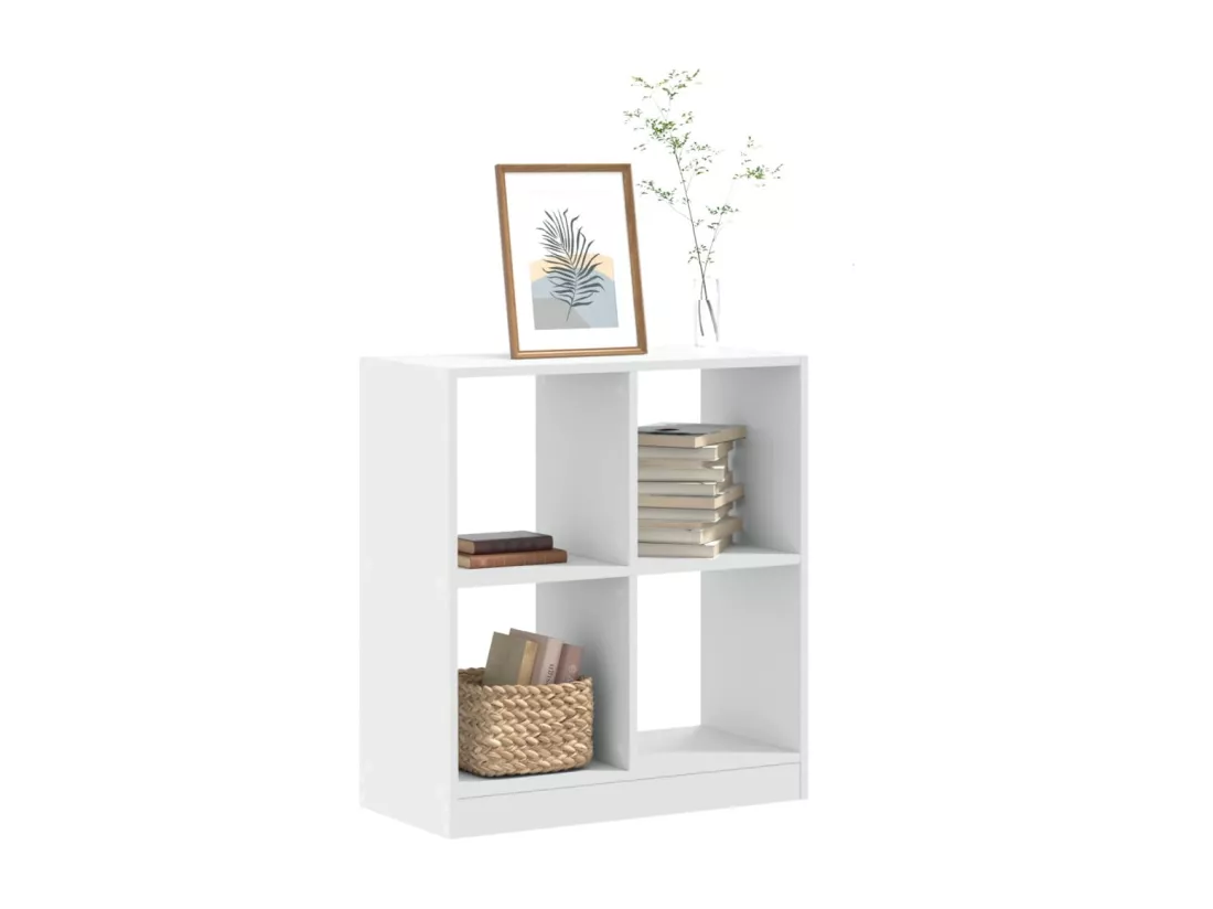 Bibliothèque blanc 68,5x32x75 cm bois d'ingénierie