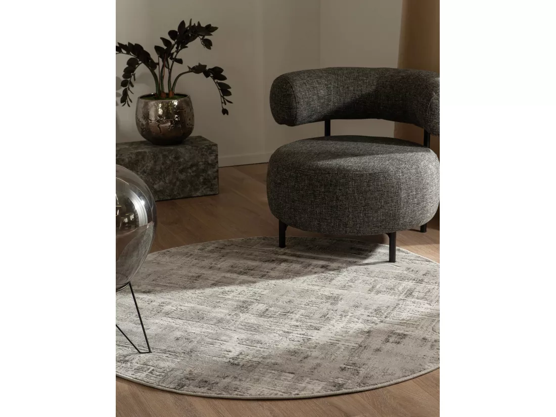 Tapis 125x125 gris Davos Miracle