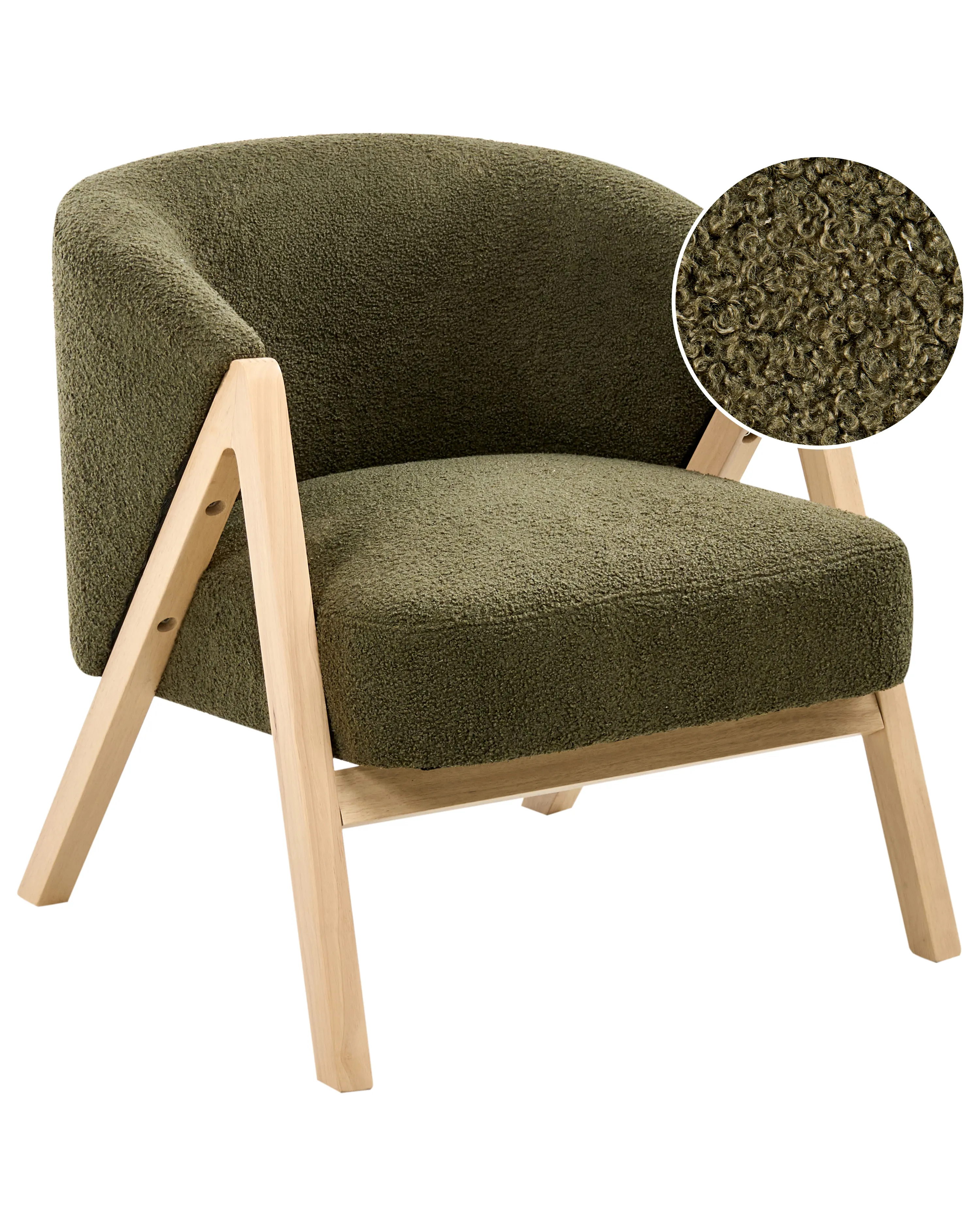 Fauteuil SKEI Bouclé Donkergroen