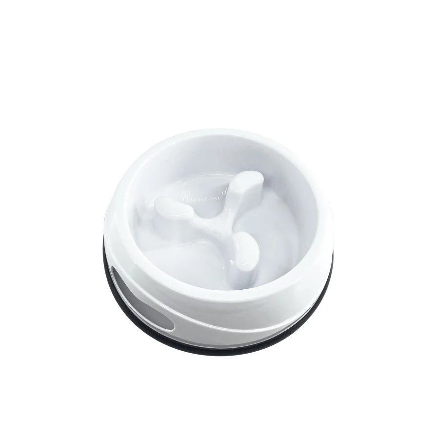 Alimentador automático de animais de estimação Outech de alimentação lenta, branco