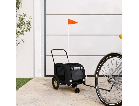 VIDAXL - Remorque de vélo pour chien noir tissu oxford et fer