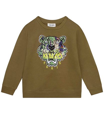 Kenzo Sweatshirt - Armygrün m. Tiger