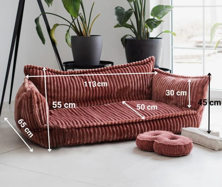 chilly pilley® Kinder Sofa aus weichem Cord – Bequeme Kindercouch mit abnehmbaren, waschbaren Bezügen – Erhältlich in vielen Farben, ideal zum Spielen, Lesen und Entspannen (Rosa)
