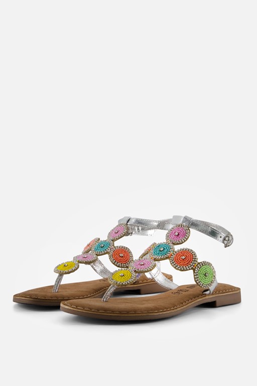 Lazamani Sandalen zilver Leer