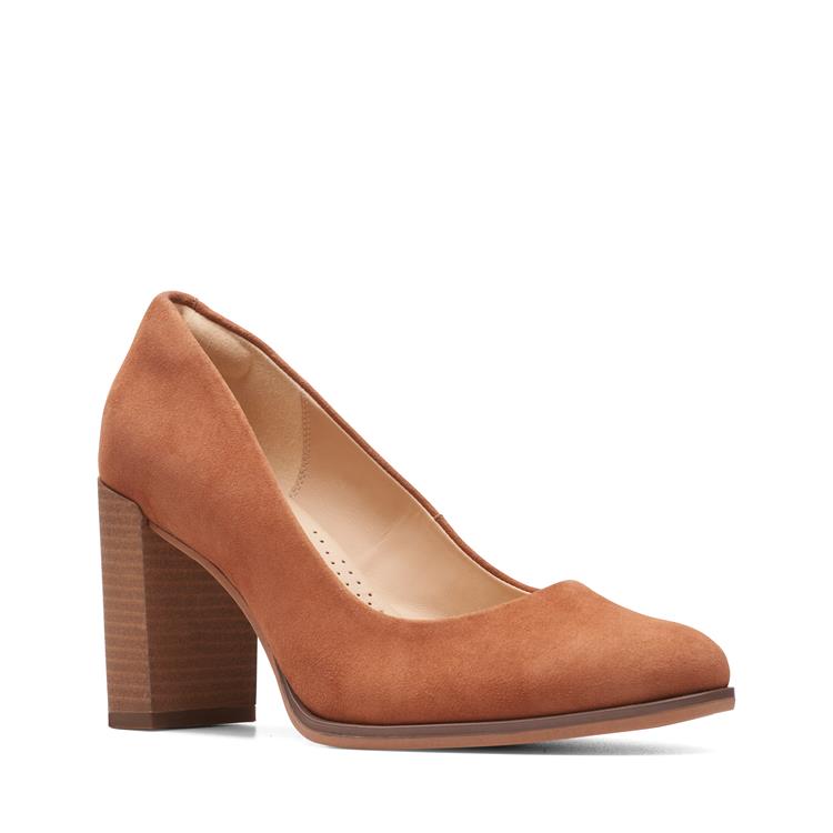 Clarks FREVA85 COURT caramel suede
