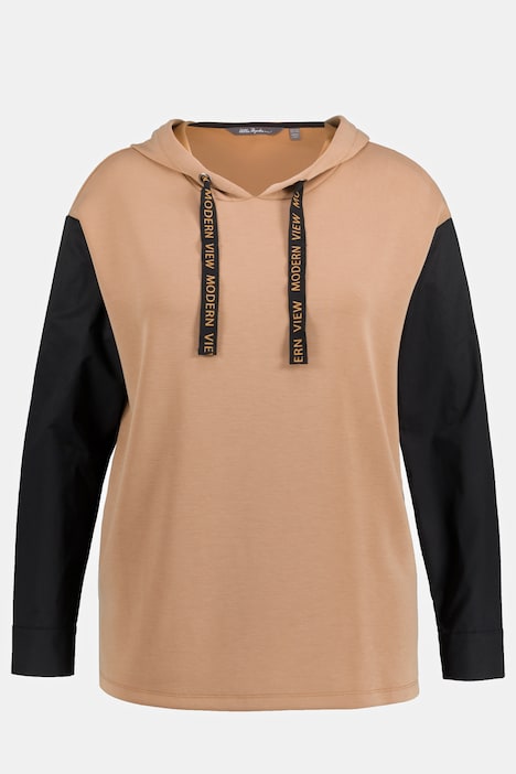 Hoodie, Oversized, Schriftband, Langarm, Kapuzenshirt