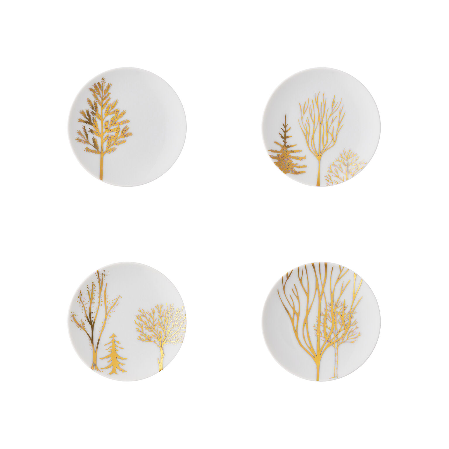 TAC Festive C. Trees Set 4 Teller flach 10 cm