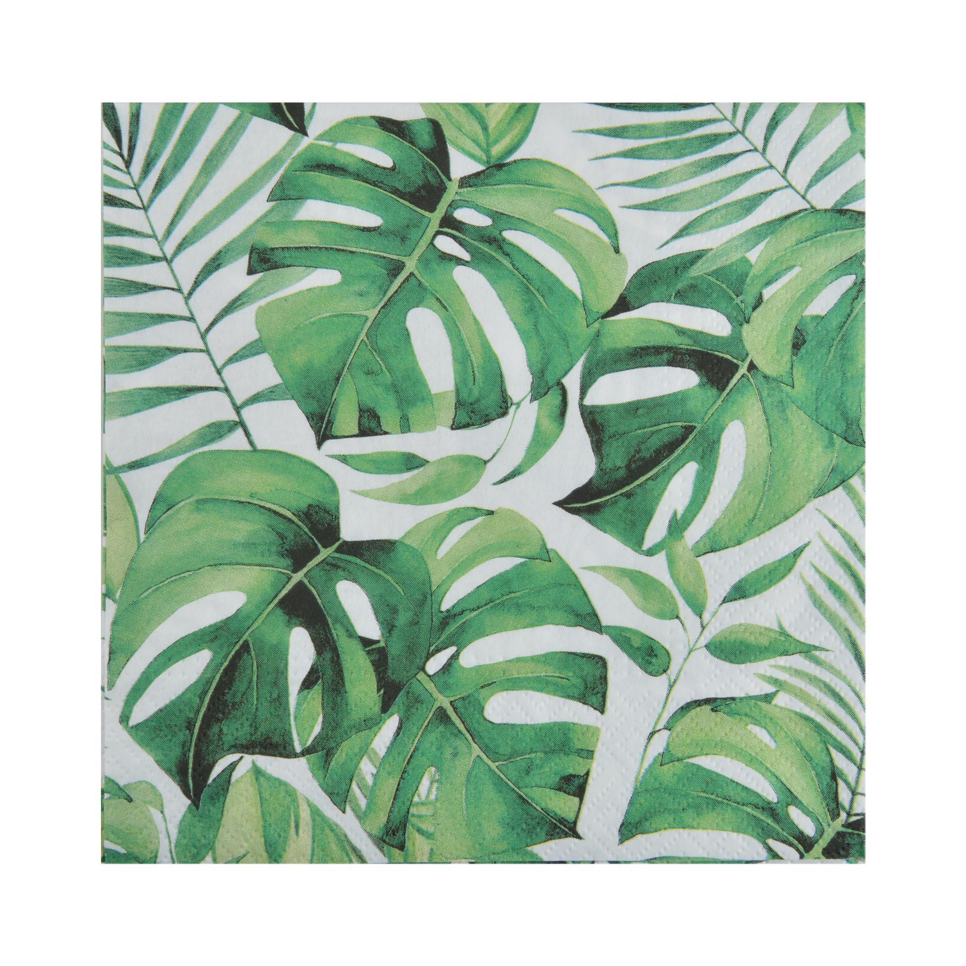 SET 20 SERVIETTES PAPIER 3 PLIS 33X33CM MONSTERA