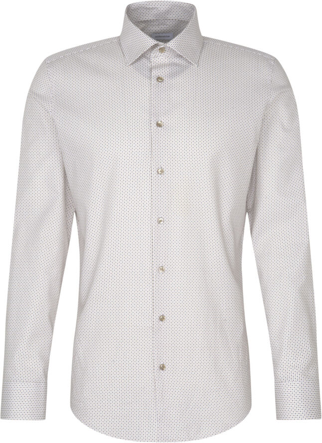Seidensticker Business Shirt Slim Long sleeve Kent-Collar Print Grey
