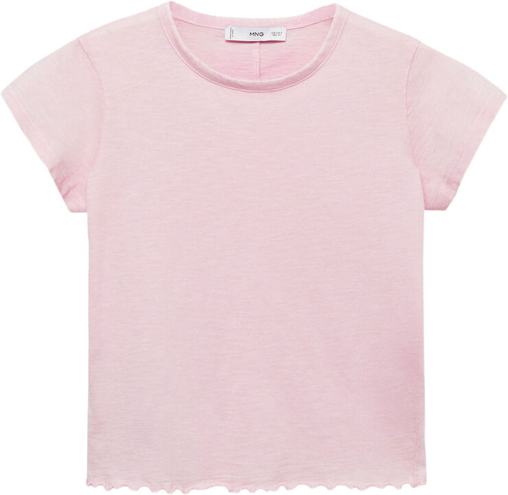 MANGO Short-sleeved cotton t-shirt Lt-pastel pink
