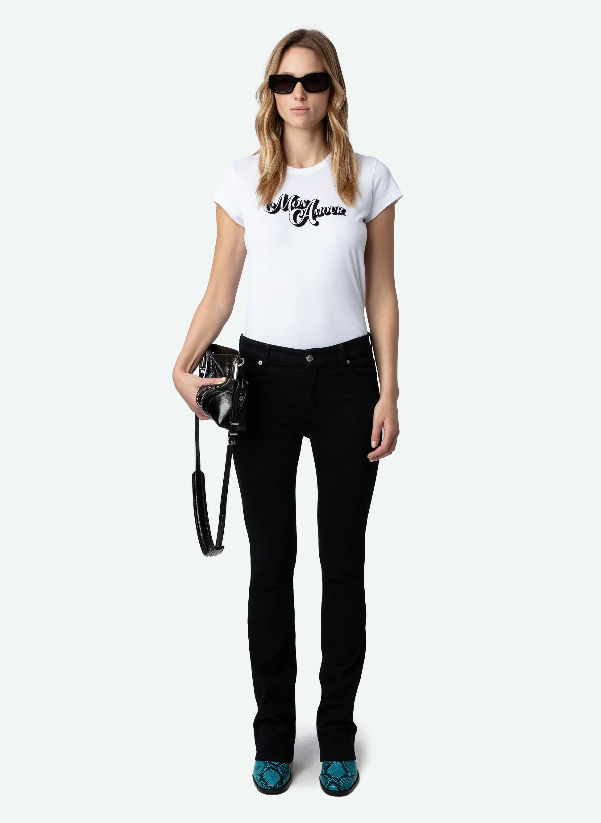 WOOP - Tee-shirt col rond sérigraphié en coton bio| Blanc