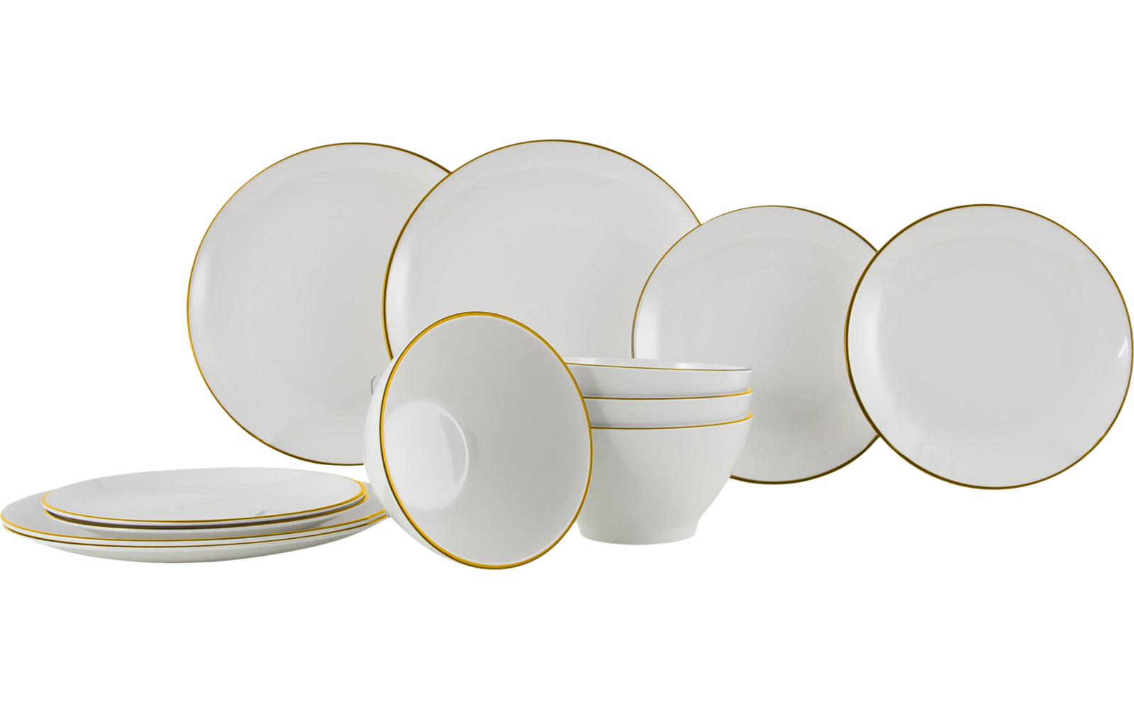 Gimex Linea Line Geschirr-Set 12-tlg. Gold