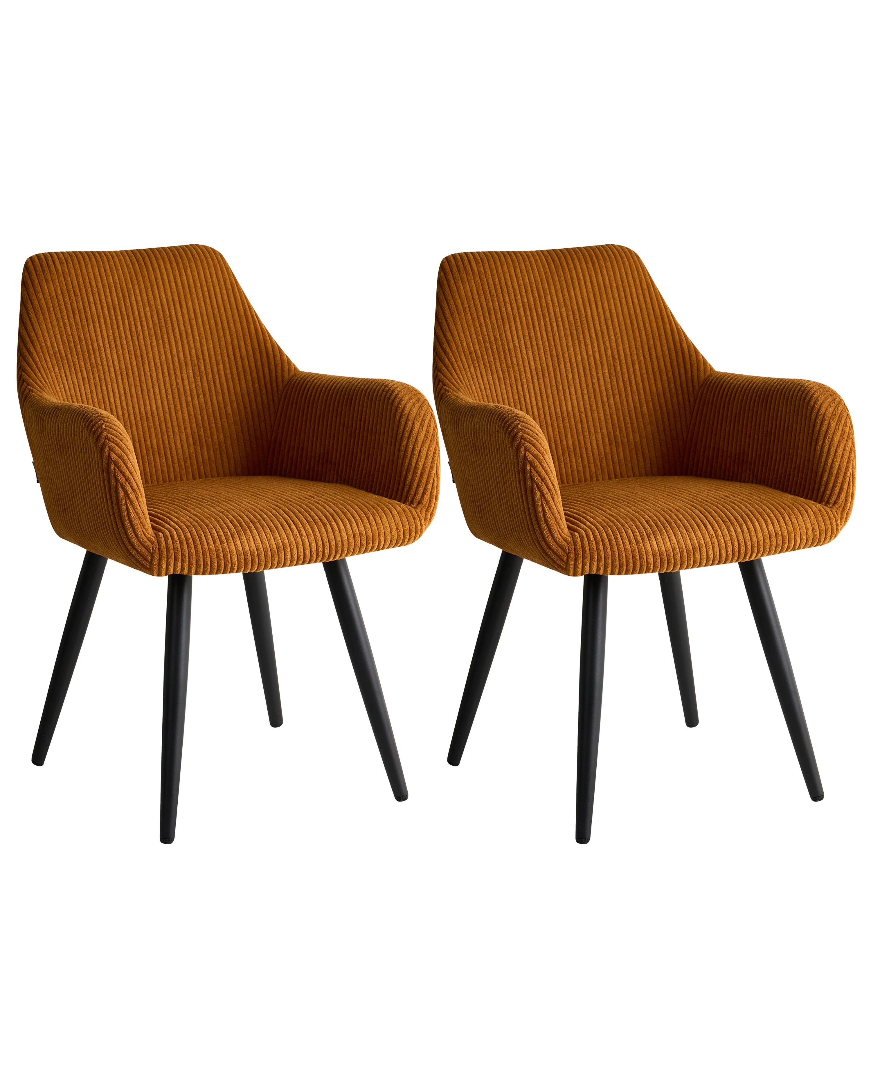 Set van 2 eetkamerstoelen MORI Corduroy Oranje